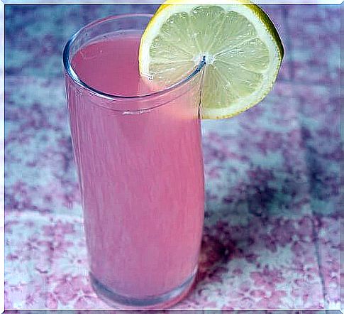 Pink alkaline water