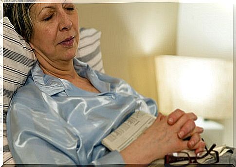 elderly woman during sleep