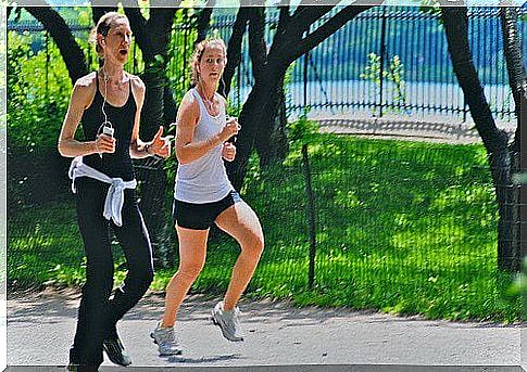 Women running in the park