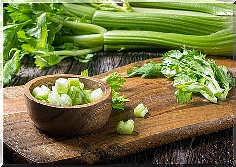 Celery stalk smoothie.