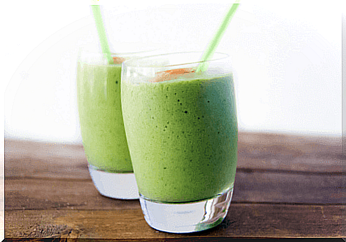 Green smoothie with avocado