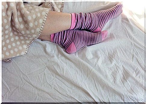 Socks in bed