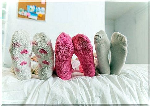 Feet with socks