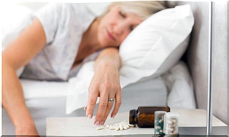 Woman takes sleeping pills