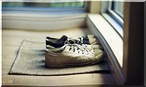 Taking off your shoes when entering the house?  Here because